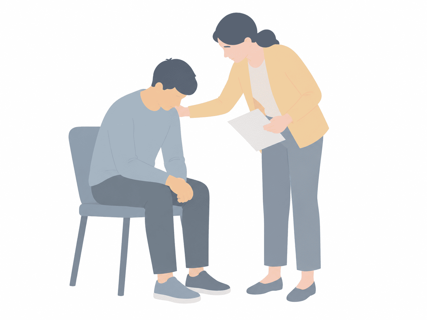 专业人员为情绪低落的青少年提供疏导
