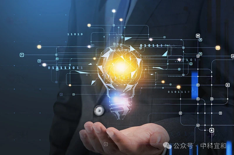 以灯泡与数字网络呈现能力潜能的概念配图